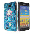 Bling Rabbit crystals diamond cases covers for Samsung Galaxy Note I9220 - Blue