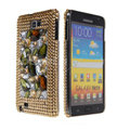 Bling big crystals diamond cases covers for Samsung Galaxy Note I9220 - Brown