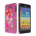 Bling flower 3D crystals diamond cases covers for Samsung Galaxy Note I9220 - Pink