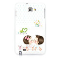 Lover silicone cases covers for Samsung Galaxy Note i9220 N7000 - White