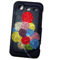 Bling Balloon crystals diamond cases covers for HTC Incredible S S710e G11 - Black