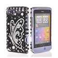 Bling Butterfly crystals diamond cases covers for HTC Salsa G15 C510e - Black