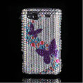 Bling Butterfly crystals diamond cases covers for HTC Salsa G15 C510e - Purple