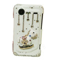 Bling Carousel crystals diamond cases covers for HTC Incredible S S710e G11 - White
