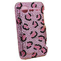 Bling Leopard crystals diamond cases covers for HTC Incredible S S710e G11 - Pink