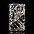 Bling Piano crystals diamond cases covers for HTC Salsa G15 C510e - Black
