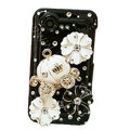 Bling Pumpkin flower crystals diamond cases covers for HTC Incredible S S710e G11 - Black