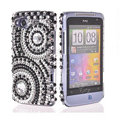 Bling Round crystals diamond cases covers for HTC Salsa G15 C510e - Black