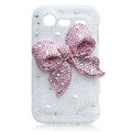 Bling bowknot S-warovski crystals diamond cases covers for HTC Incredible S S710D S710E G11 - Pink