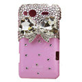 Bling bowknot S-warovski crystals diamond cases covers for HTC Salsa G15 C510e - Pink