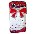 Bling bowknot crystals diamond cases covers for HTC Incredible S S710e G11 - Red