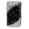 Bling crystals diamond hard cases covers for HTC Incredible S S710e G11 - Black