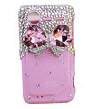 Pink bowknot bling crystals diamond cases covers for HTC Incredible S S710e G11 - Pink
