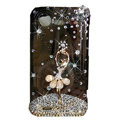 Bling Ballet girl crystals diamonds cases covers for HTC Incredible S S710e G11 - Black