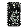 Bling Butterfly crystals cases diamond covers for HTC Incredible S S710e G11 - Black