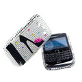 Bling High-heeled shoes crystals cases diamond covers for Blackberry Bold 9700 - White