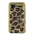 Bling Leopard crystals cases diamond covers for HTC Incredible S S710e G11 - Brown