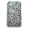 Bling Peacock crystals diamonds cases covers for HTC Incredible S S710e G11 - Purple