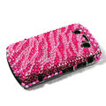 Bling Zebra crystals cases diamonds covers for Blackberry Bold 9700 - Pink