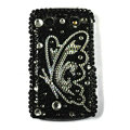 Bling butterfly crystals cases diamonds covers for Blackberry 9700 - Black