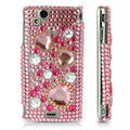 Bling 3D crystals cases covers for Sony Ericsson Xperia Arc LT15I X12 LT18i - Pink