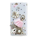 Bling Ballet girl crystals cases covers for Sony Ericsson Xperia Arc LT15I X12 LT18i - White