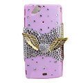 Bling Wing crystals cases Pearls covers for Sony Ericsson Xperia Arc LT15I X12 LT18i - Pink