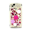 Flower 3D bling crystals cases covers for Sony Ericsson Xperia Arc LT15I X12 LT18i - Red
