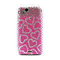 Heart bling crystals cases covers for Sony Ericsson Xperia Arc LT15I X12 LT18i - Pink