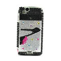 High-heeled shoes bling crystals cases covers for Sony Ericsson Xperia Arc LT15I X12 LT18i - Black