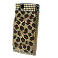 Leopard bling crystals cases covers for Sony Ericsson Xperia Arc LT15I X12 LT18i - Brown