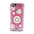 Rounds bling crystals cases covers for Sony Ericsson Xperia Arc LT15I X12 LT18i - Pink