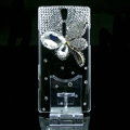 Butterfly bling crystals cases skin covers for Sony Ericsson LT26i Xperia S - White