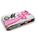 Bling Bowknot Crystals Hard Cases Covers for Blackberry Curve 8520 9300 - Pink