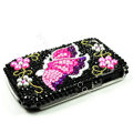 Bling Butterfly Crystals Hard Skin Cases Covers for Blackberry Curve 8520 9300 - Rose