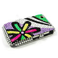 Bling Flower Crystals Hard Cases Covers for Blackberry Curve 8520 9300 - Green