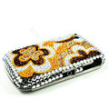 Bling Flower Crystals Hard Cases Covers for Blackberry Curve 8520 9300 - Yellow