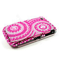 Bling Round Crystals Hard Cases Covers for Blackberry Curve 8520 9300 - Rose