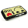 Bling Smiley Crystals Hard Skin Cases Covers for Blackberry Curve 8520 9300 - Yellow