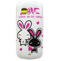 Cartoon Double Rabbit Hard Cases Skin Covers for Nokia C5-03 - White