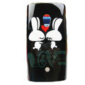 Cartoon Lovers Rabbit Hard Cases Skin Covers for Sony Ericsson X10i X10 - Black