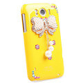Bling Bowknot Crystals Cases Covers for HTC Sensation XL Runnymede X315e G21 - Yellow