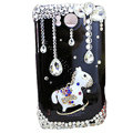 Bling Carousel Crystals Cases Covers for HTC Sensation XL Runnymede X315e G21 - Black