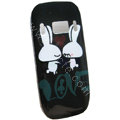 Cartoon Love Rabbit Hard Cases Skin Covers for Nokia C7 C7-00 - Black