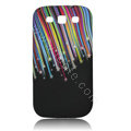 Painting Color bar TPU Soft Cases Covers for Samsung I9300 Galaxy SIII S3 - Black