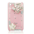 Bling Camellia Crystal Hard Cases Diamond Covers for iPhone 3G/3GS - Pink