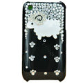 Bling Little lamb Crystal Hard Cases Diamond Covers for iPhone 3G/3GS - Black