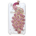 Bling Peacock Crystal Hard Cases Diamond Covers for iPhone 3G/3GS - Pink