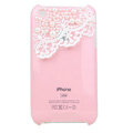 Bling Pearl Lace Crystal Hard Cases Pearl Covers for iPhone 3G/3GS - Pink
