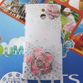 Bling Flowers Crystals Hard Cases Covers for Sony Ericsson LT22i Xperia P - Pink